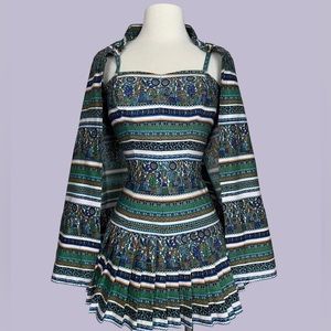 1950s Rose Marie Reid “Bangkok” swimsuit w/tea timer pool coverup.